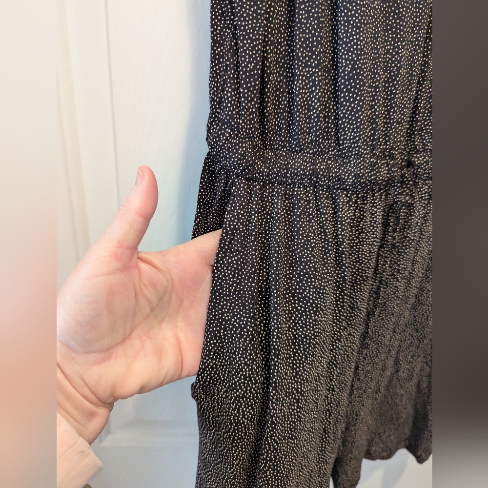 H&M Black Tan Speckle Spaghetti Strap Romper With Pockets Size XS *NWT - Picture 8 of 9